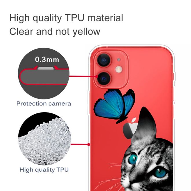 iPhone 13 mini phone case - Softcase Image Plastic Series - Butterfly and Cat