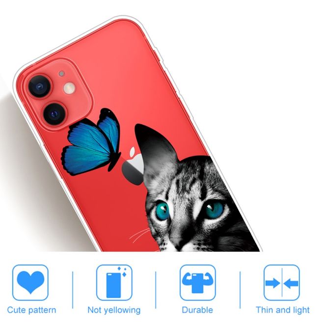 iPhone 13 mini phone case - Softcase Image Plastic Series - Butterfly and Cat