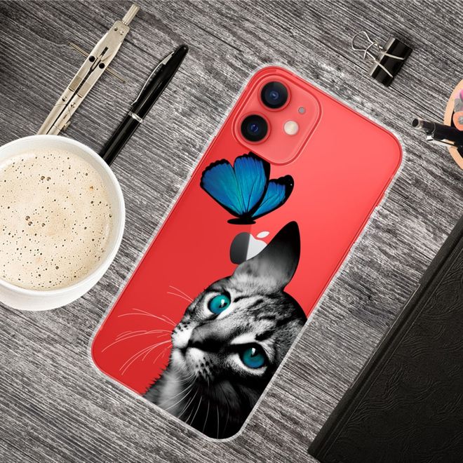 iPhone 13 mini phone case - Softcase Image Plastic Series - Butterfly and Cat