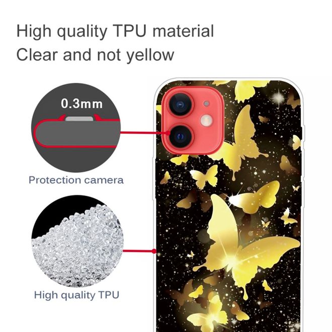 iPhone 13 Phone Case - Softcase Image Plastic Series - Golden Butterflies