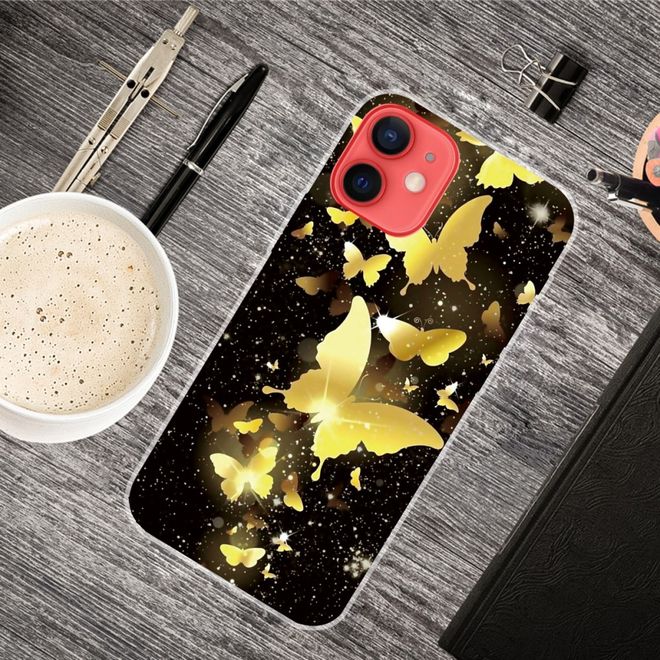 iPhone 13 Phone Case - Softcase Image Plastic Series - Golden Butterflies