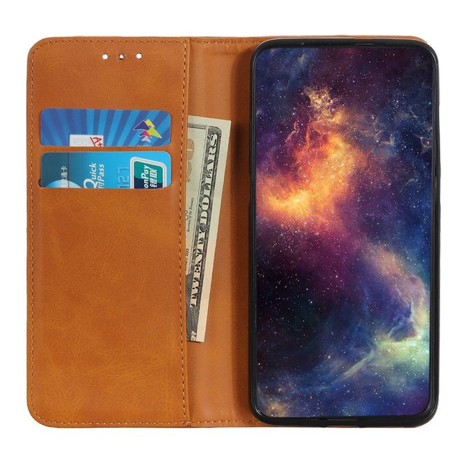 iPhone 13 Pro Max Phone Case - Classic V Leather Bookcover Series - Brown