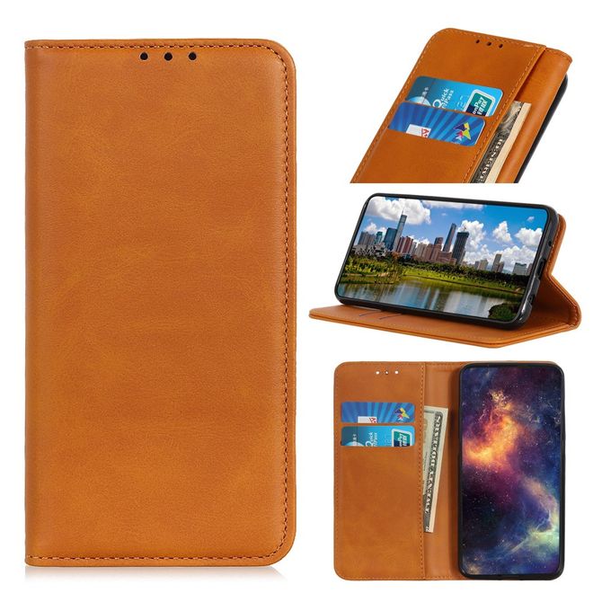 iPhone 13 Pro Max Phone Case - Classic V Leather Bookcover Series - Brown