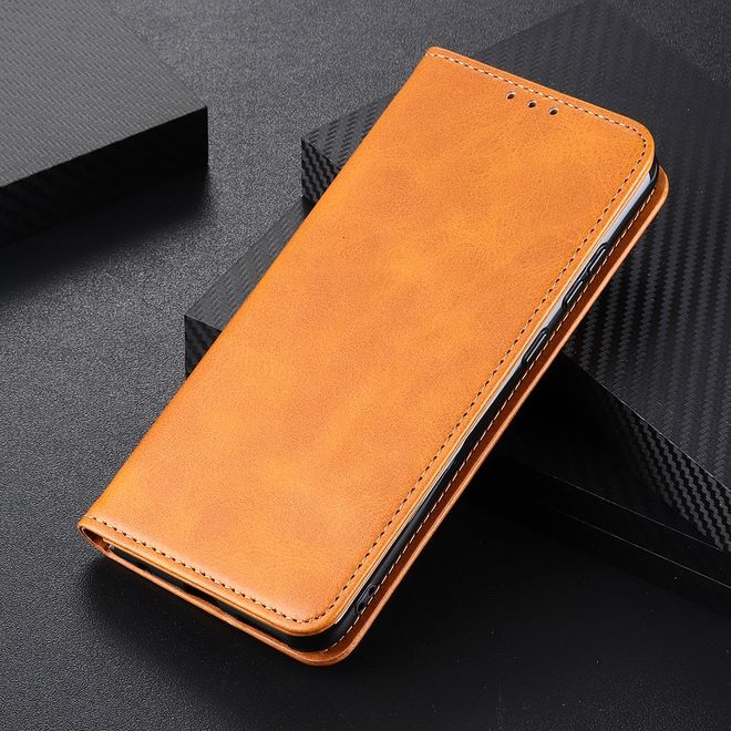 iPhone 13 Pro Max Phone Case - Classic V Leather Bookcover Series - Brown