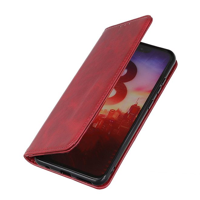 iPhone 13 Pro Max Handy Hülle - Classic V Leder Bookcover Series - rot