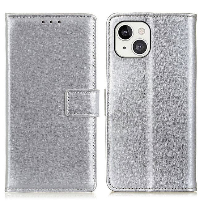 Étui pour iPhone 13 - Collection Classic II Cuir - Argent