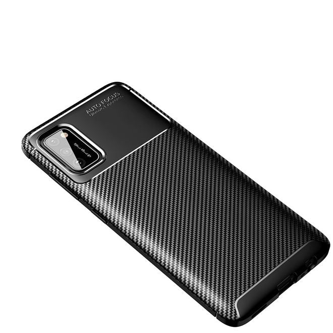 Samsung Galaxy A02s Handyhülle - Carbon Fiber TPU Softcase Series - schwarz