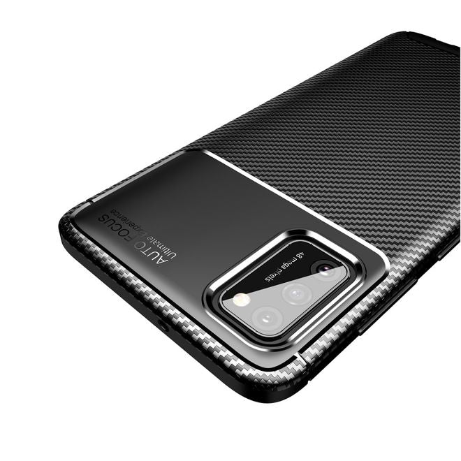 Samsung Galaxy A02s Handyhülle - Carbon Fiber TPU Softcase Series - schwarz