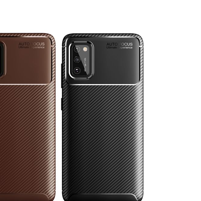 Samsung Galaxy A02s Handyhülle - Carbon Fiber TPU Softcase Series - schwarz