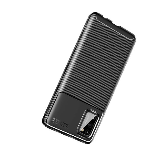 Samsung Galaxy A02s Handyhülle - Carbon Fiber TPU Softcase Series - schwarz