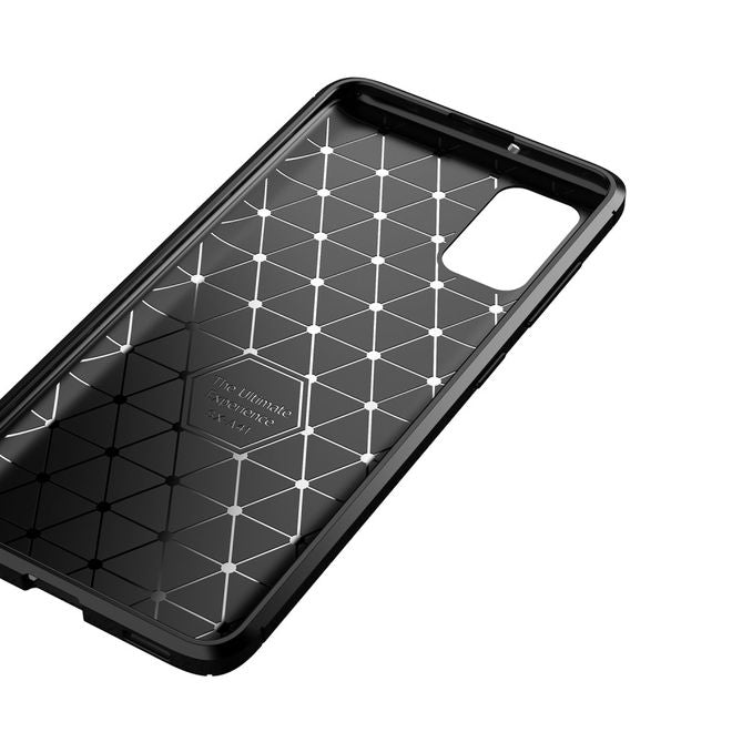 Samsung Galaxy A02s Handyhülle - Carbon Fiber TPU Softcase Series - schwarz