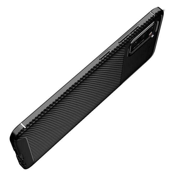 Samsung Galaxy A02s Handyhülle - Carbon Fiber TPU Softcase Series - schwarz