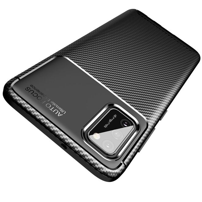 Samsung Galaxy A02s Handyhülle - Carbon Fiber TPU Softcase Series - schwarz