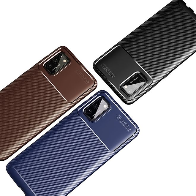 Samsung Galaxy A02s Handyhülle - Carbon Fiber TPU Softcase Series - schwarz