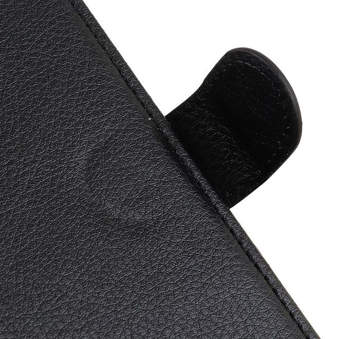 iPhone 13 Pro Max Handy Hülle - Litchi Leder Bookcover Series - schwarz
