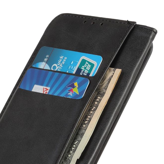 iPhone 13 Pro Max Handy Hülle - Classic V Leder Bookcover Series - schwarz