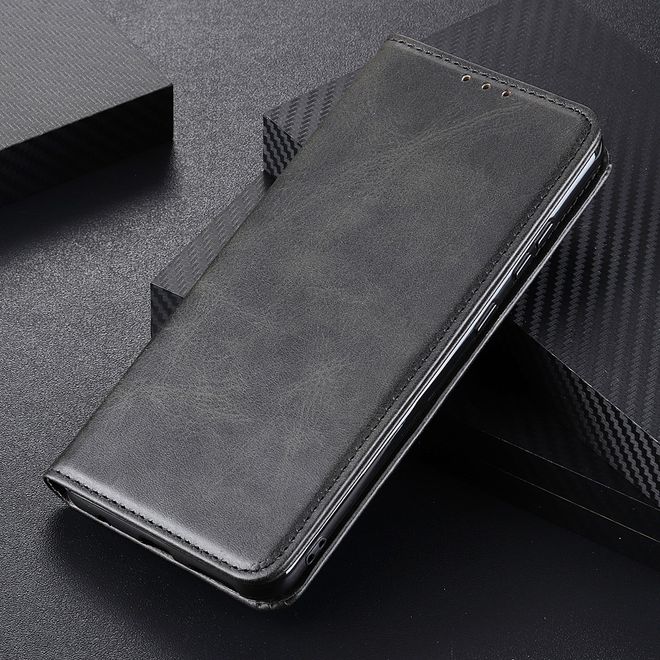 iPhone 13 Pro Max Handy Hülle - Classic V Leder Bookcover Series - schwarz