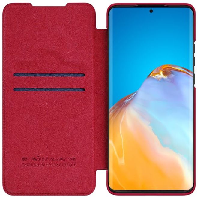 Nillkin - Huawei P50 Pro Hülle - Leder Book Case - Qin Series - rot