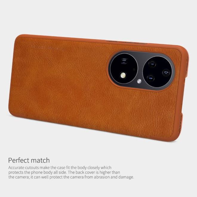 Nillkin - Huawei P50 Pro Hülle - Leder Book Case - Qin Series - rot