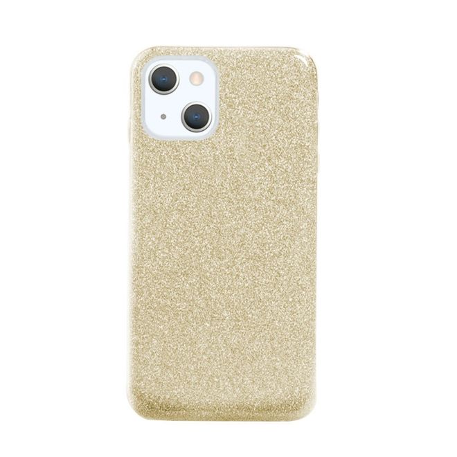 iPhone 13 mini case - glitter hard case - gold