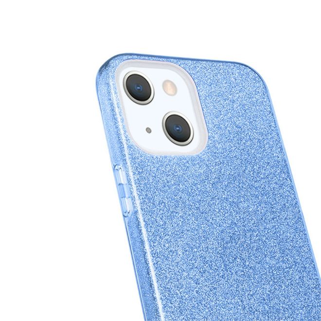 iPhone 13 case - glitter hard case - blue