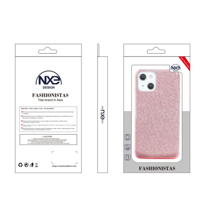 iPhone 13 Hülle - Glitzer Hardcase - pink