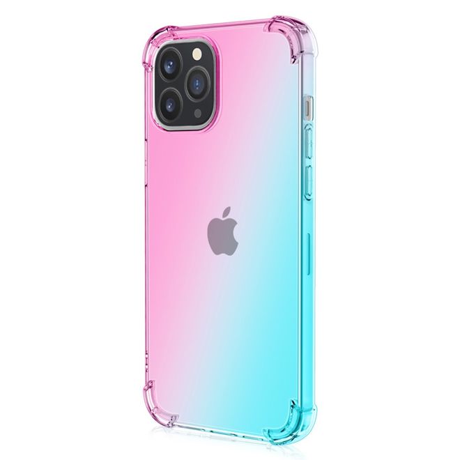 iPhone 13 Pro Max Case - TPU Softcase with Gradient Color - Pink/Green