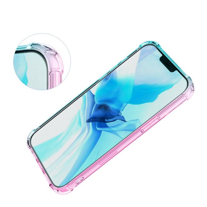 iPhone 13 Pro Max Case - TPU Softcase with Gradient Color - Pink/Green