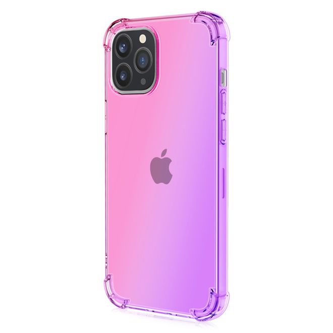 Coque pour iPhone 13 Pro Max - Coque souple en TPU avec dégradé de couleurs - Rose/Violet