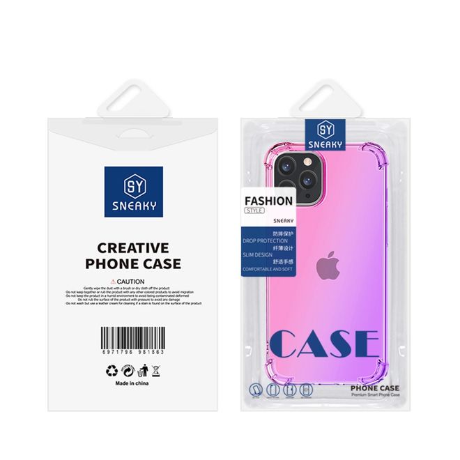 Coque pour iPhone 13 Pro Max - Coque souple en TPU avec dégradé de couleurs - Rose/Violet
