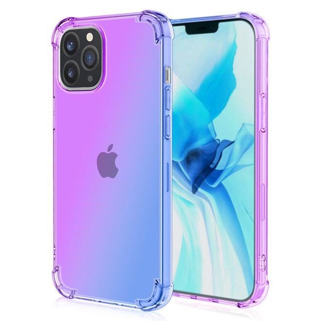 iPhone 13 Pro Max Case - TPU Softcase with Gradient Color - Purple/Blue