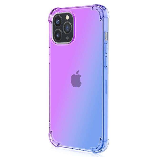 iPhone 13 Pro Max Case - TPU Softcase with Gradient Color - Purple/Blue