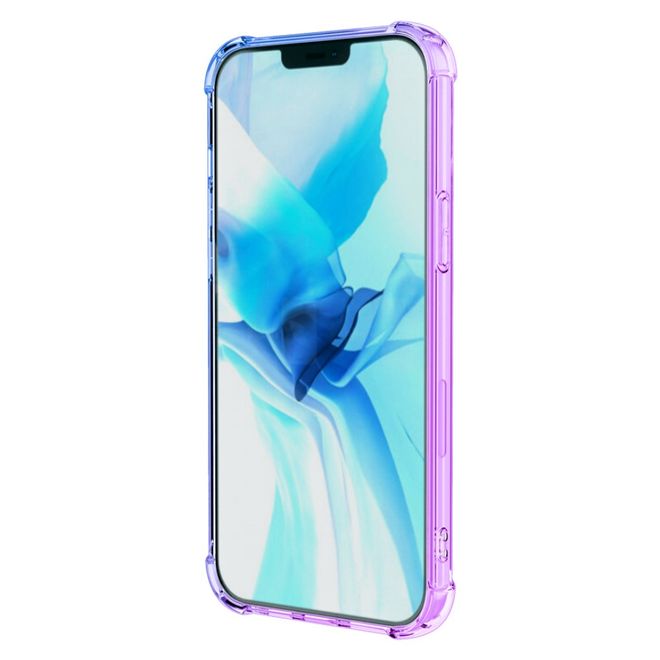 iPhone 13 Pro Max Case - TPU Softcase with Gradient Color - Purple/Blue