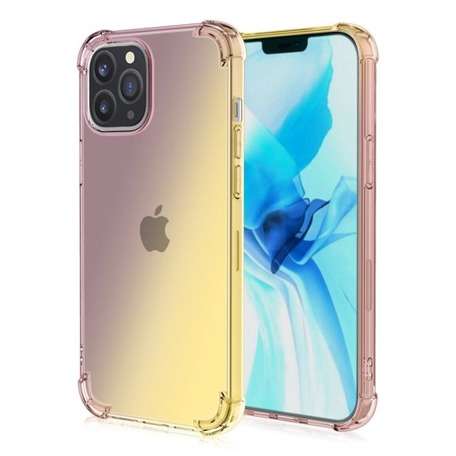 iPhone 13 Pro Case - TPU Softcase with Gradient Color - Black/Gold