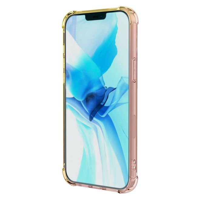 iPhone 13 Pro Case - TPU Softcase with Gradient Color - Black/Gold