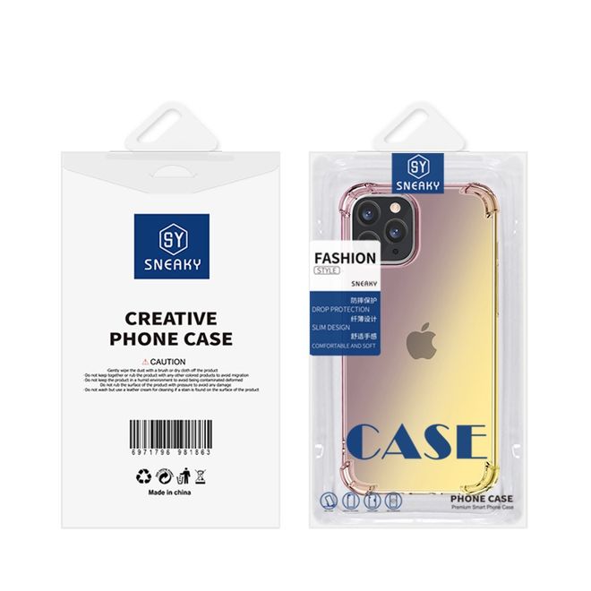 iPhone 13 Pro Case - TPU Softcase with Gradient Color - Black/Gold
