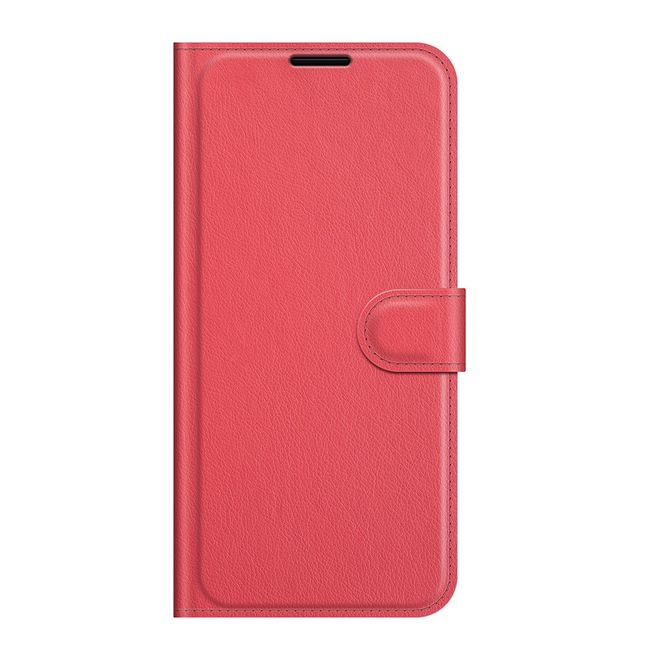 Huawei P50 Pro Handy Hülle - Litchi Leder Bookcover Series - rot