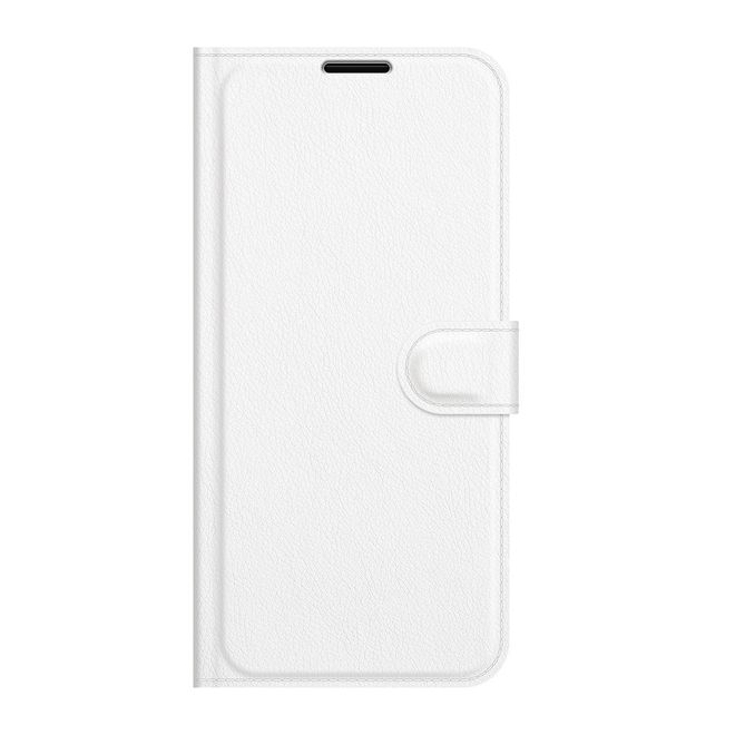 Huawei P50 Pro Handy Hülle - Litchi Leder Bookcover Series - weiss