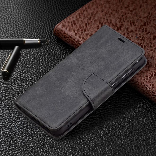 Huawei P50 Handy Hülle - Klassisches Leder Bookcover - schwarz