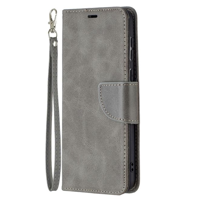 Huawei P50 Handy Hülle - Klassisches Leder Bookcover - grau