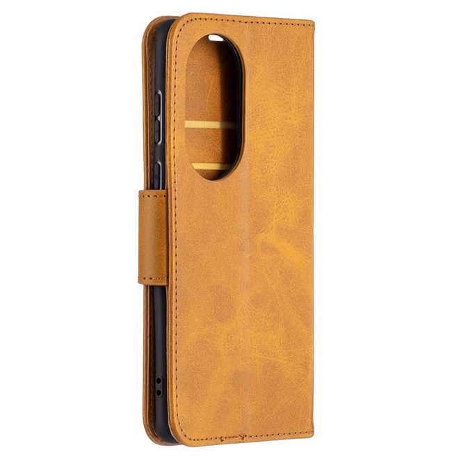 Huawei P50 Handy Hülle - Klassisches Leder Bookcover - braun