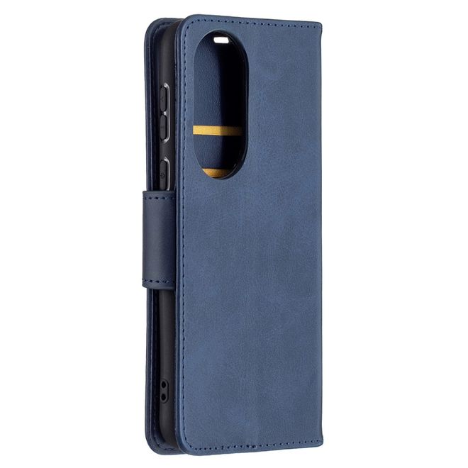 Huawei P50 Handy Hülle - Klassisches Leder Bookcover - blau