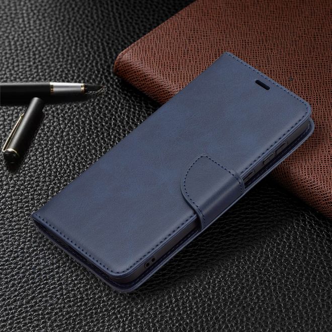 Huawei P50 Handy Hülle - Klassisches Leder Bookcover - blau