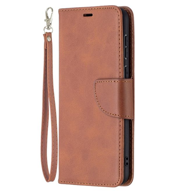 Huawei P50 Handy Hülle - Klassisches Leder Bookcover - kaffeefarben