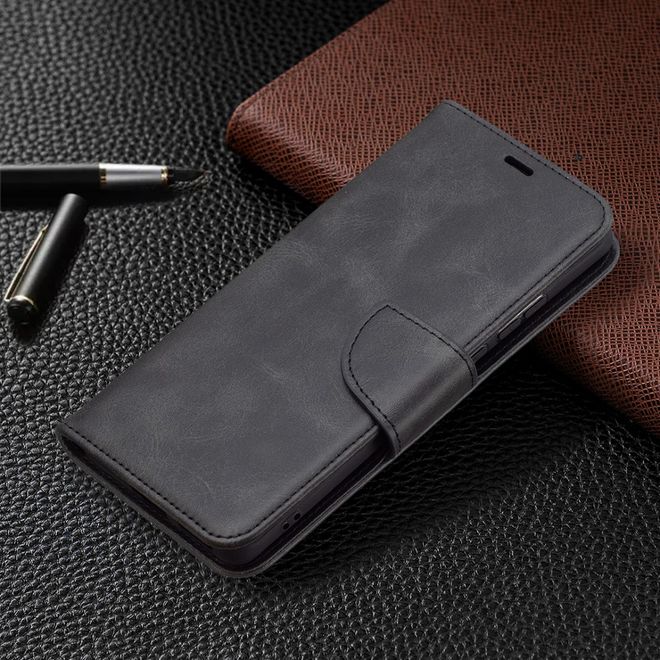 Huawei P50 Pro Handy Hülle - Klassisches Leder Bookcover - schwarz