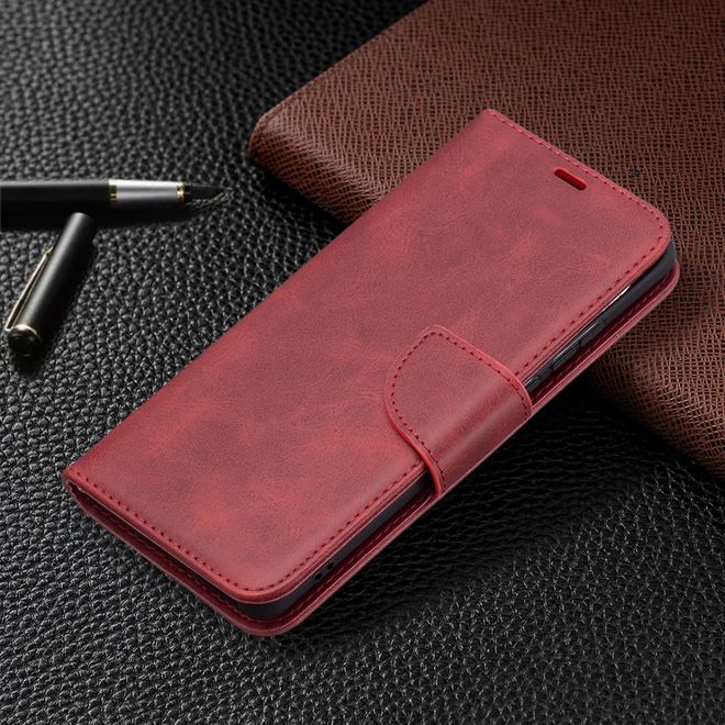 Huawei P50 Pro Handy Hülle - Klassisches Leder Bookcover - rot