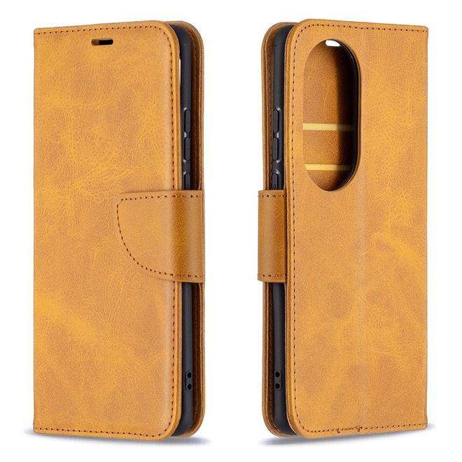 Huawei P50 Pro Handy Hülle - Klassisches Leder Bookcover - braun