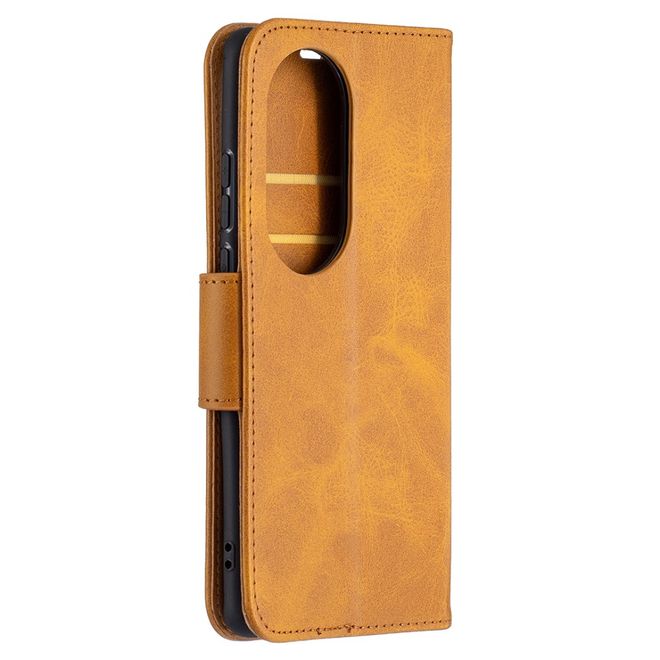 Huawei P50 Pro Handy Hülle - Klassisches Leder Bookcover - braun