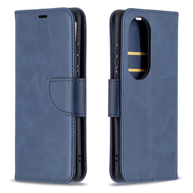 Huawei P50 Pro Handy Hülle - Klassisches Leder Bookcover - blau