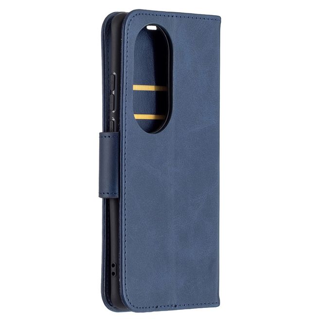 Huawei P50 Pro Handy Hülle - Klassisches Leder Bookcover - blau